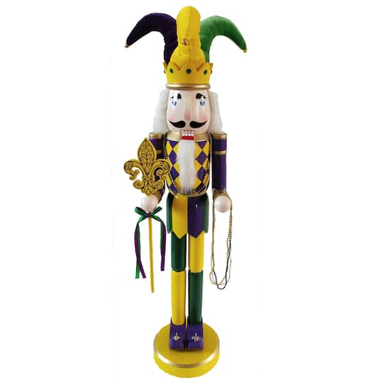 Santa's Workshop 36" Mardi Gras Nutcracker By Santasworkshop | 8" x 7" x 36" | Michaels®
